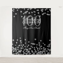 Fundo de Cena Aniversário de 100 anos Prata Preto 
