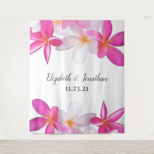Tapete De Parede Fundo de Cena Floral Rosa de Praia Plumeria Havaí