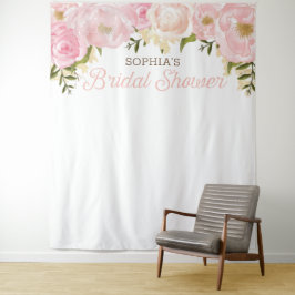 Tapete De Parede Fundo de Cena Floral Rosa para Chá de Noiva Foto