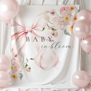 Tapete De Parede Fundo de Cena para Chá de Bebê de Bebê Rosa em Flo