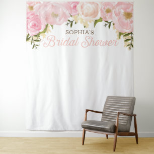 Tapete De Parede Fundo de Cena Rosa Floral para Chá de Noiva Prop d