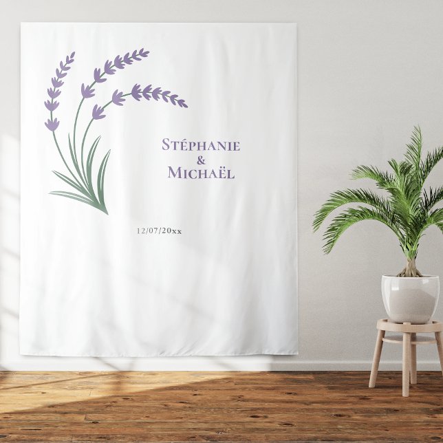Tapete De Parede Fundo de cena simples de lavanda para cabine de fo (Simple Lavender Wedding Photo Booth Backdrop)