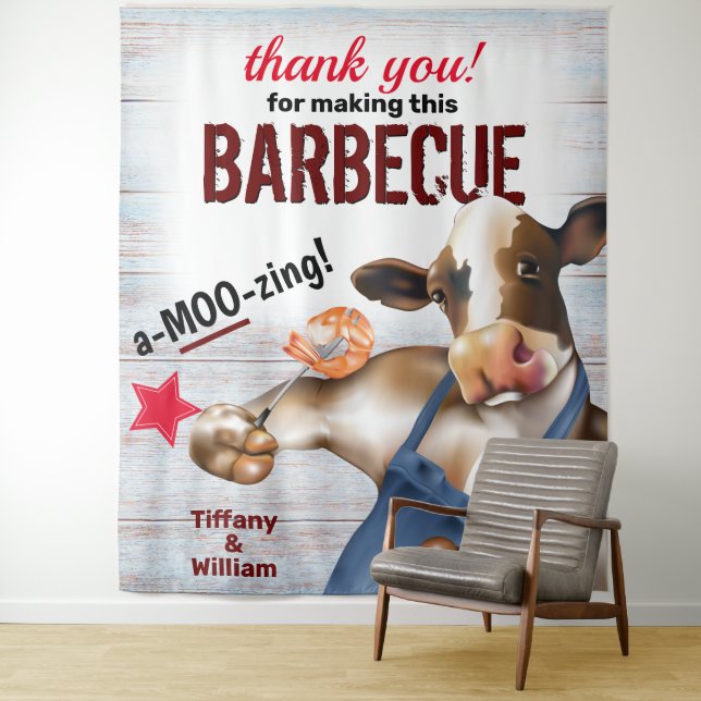 Tapete De Parede Fundo de Churrasco de Vaca Grelhando Camarão (In Situ)