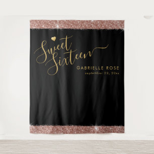 Tapete De Parede Fundo de Confete Brilhante Rose Gold Black Sweet 1