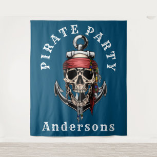 Tapete De Parede Fundo de Crânio de Pirata Loot