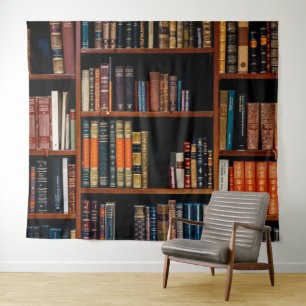 TAPETE DE PAREDE FUNDO DE ESTANTE DE LIVROS