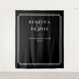 Tapete De Parede Fundo de estúdio de casamento preto e branco deco