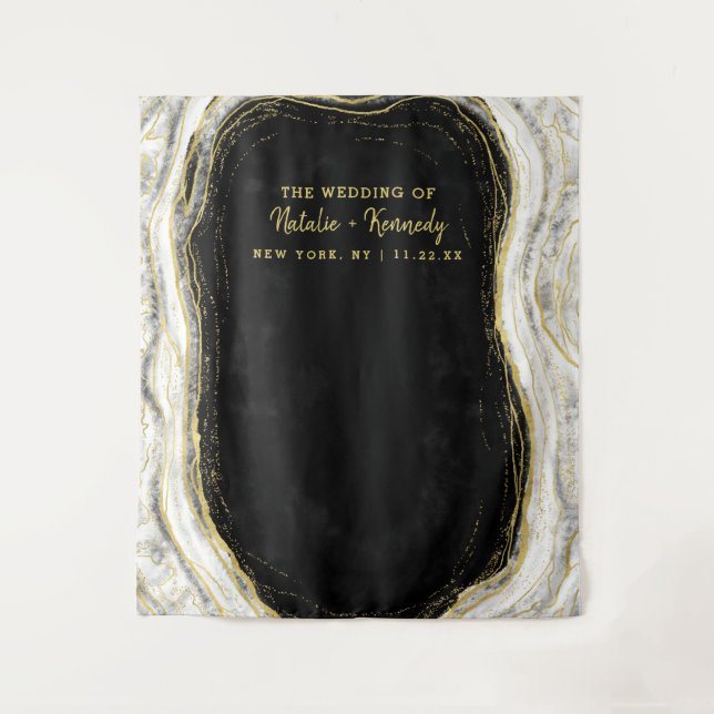 Tapete De Parede Fundo de estúdio de foto com rocha geodo preta bra (Frente)