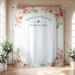 Tapete De Parede Fundo de estúdio de fotografia de casamento floral
