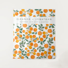 Tapete De Parede Fundo de estúdio fotográfico de laranja em aquarel