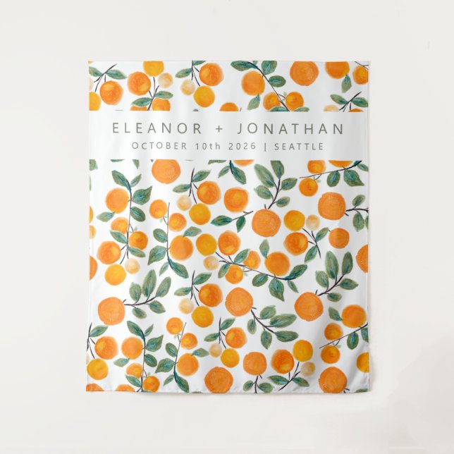 Tapete De Parede Fundo de estúdio fotográfico laranja em aquarela (Frente)