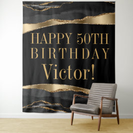 Tapete De Parede Fundo de festa de aniversário de homem preto e dou