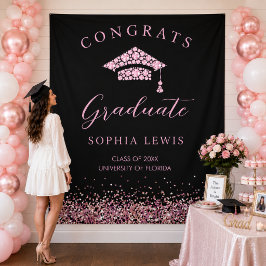 Tapete De Parede Fundo de festa de graduação com diamantes rosa ele