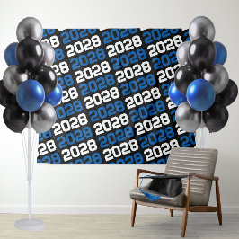 Tapete De Parede Fundo de festa de graduação Preto e Azul