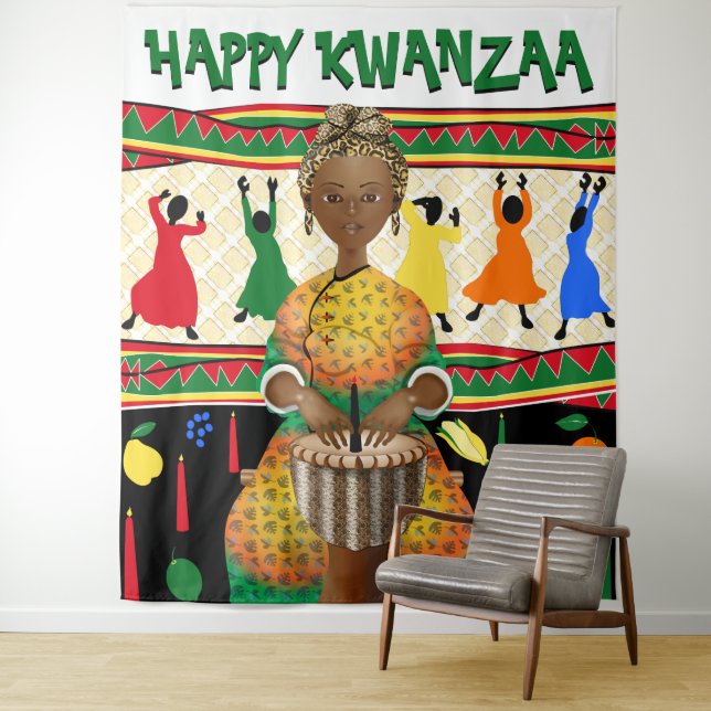 Tapete De Parede Fundo de festa de Kwanzaa Afro-Americana (In Situ)