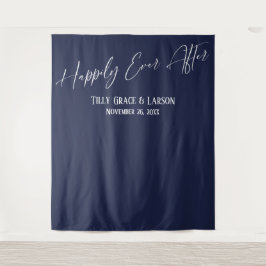 Tapete De Parede Fundo de Foto Azul Marinho Felizes para Sempre Sim