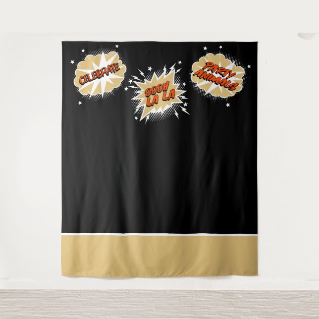 Tapete De Parede Fundo de Foto de Casamento com Citações em Bolhas  (Frente)