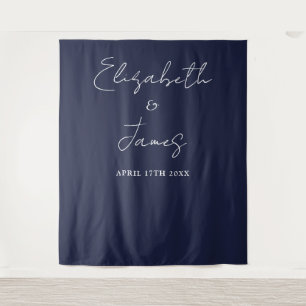 Tapete De Parede Fundo de Foto de Casamento Minimalista Azul Marinh