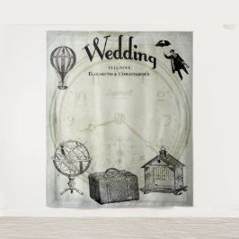 Tapete De Parede Fundo de foto de casamento steampunk vintage