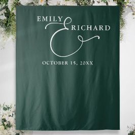 Tapete De Parede Fundo de Foto de Casamento Verde Esmeralda Elegant
