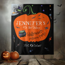 Fundo de Foto Infantil de Halloween com Aquarela A