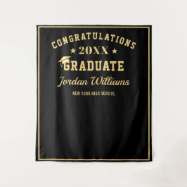 Tapete De Parede Fundo de Foto Moderno Dourado Preto para Formatura