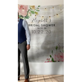 Tapete De Parede Fundo de Foto para Chá de Noiva Flores Luzes de Ma