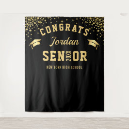 Tapete De Parede Fundo de Foto para Formatura Moderno Dourado e Pre