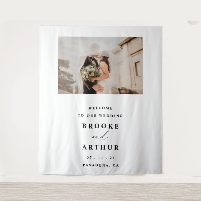 Tapete De Parede Fundo de Fotobooth de Casamento Com Foto (Frente)