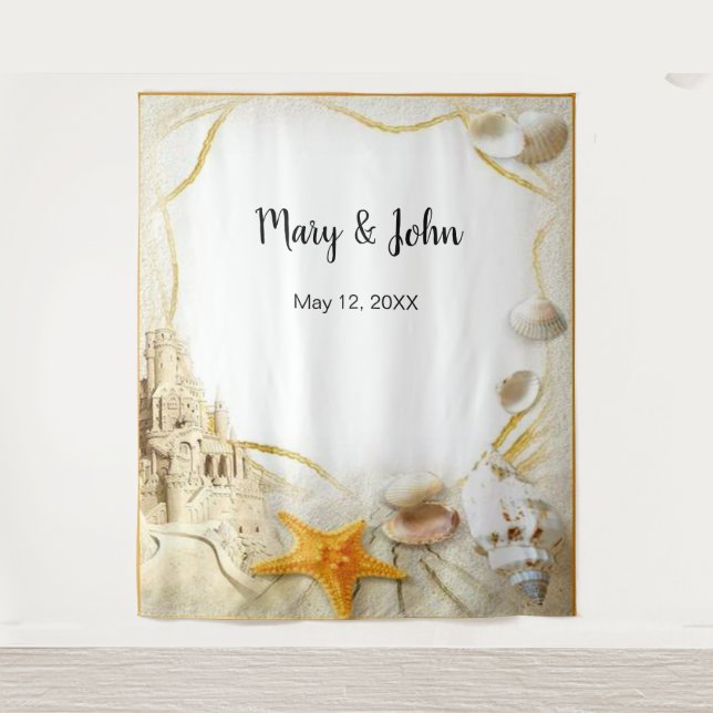 Tapete De Parede Fundo de Fotografia de Casamento com Castelo de Ar (Frente)