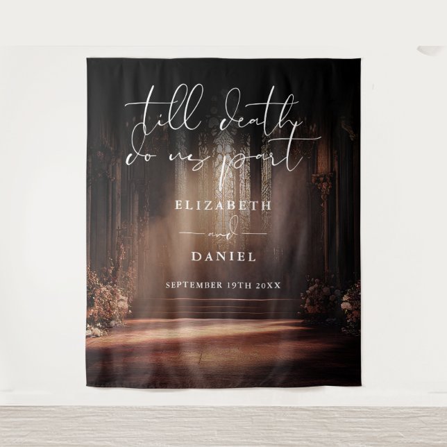 Tapete De Parede Fundo de fotografia de casamento gótico até a mort (Frente)