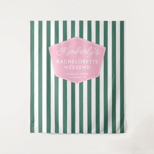 Tapete De Parede Fundo de Fotografia de Férias Rosa E Verde Dos Ano (Frente)