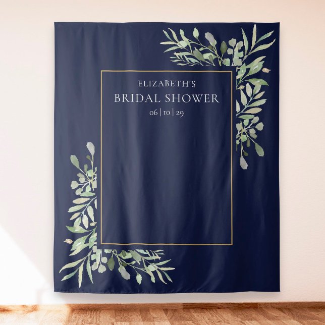 Tapete De Parede Fundo de fotografia para chá de noiva em azul mari (Criador carregado)