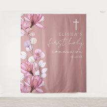 Fundo de fotografia para Primeira Comunhão Floral 