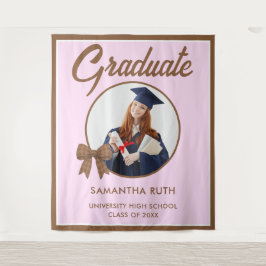 Tapete De Parede Fundo de Graduação com Laço de Ginga Marrom