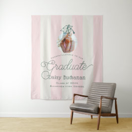 Tapete De Parede Fundo de Graduação com Listras Rosa Verde Foto Ade