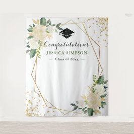 Tapete De Parede Fundo de Graduação de Foto Moderna Floral Dourado 