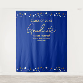 Tapete De Parede Fundo de graduação Royal Blue Gold Custom Year