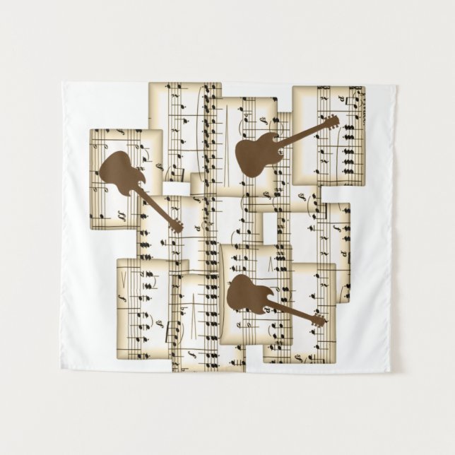 Tapete De Parede fundo de guitarra de papel (Frente (Horizontal))