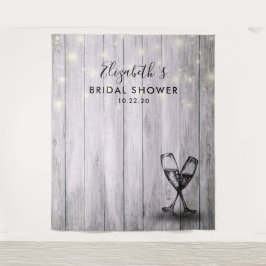 Tapete De Parede Fundo de madeira para foto de chá de noiva com taç