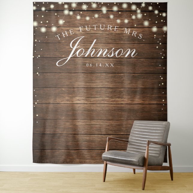 Tapete De Parede Fundo de Madeira Rústica - Future Mrs Photo Backdr (In Situ)