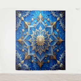 Tapete De Parede Fundo de Natal Azul Dourado Decorativo
