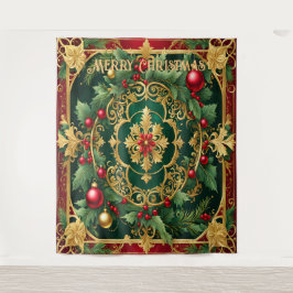 Tapete De Parede Fundo de Natal Vermelho Verde