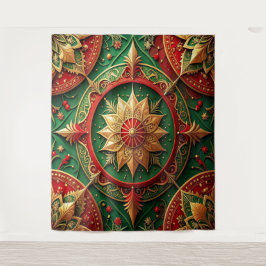 Tapete De Parede Fundo de Natal Vermelho Verde Decorativo