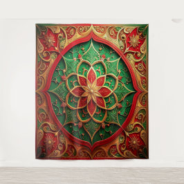 Tapete De Parede Fundo de Natal Vermelho Verde Decorativo