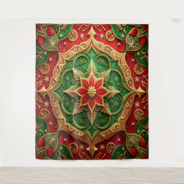 Tapete De Parede Fundo de Natal Vermelho Verde Decorativo
