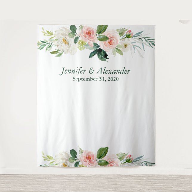 Tapete De Parede Fundo de painel de fotografia de casamento boho fl (Frente)