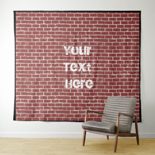Tapete De Parede Fundo de parede de tijolo vermelho personalizável