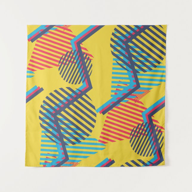 Tapete De Parede fundo de pop, textura geométrica de abstrato. (Frente)