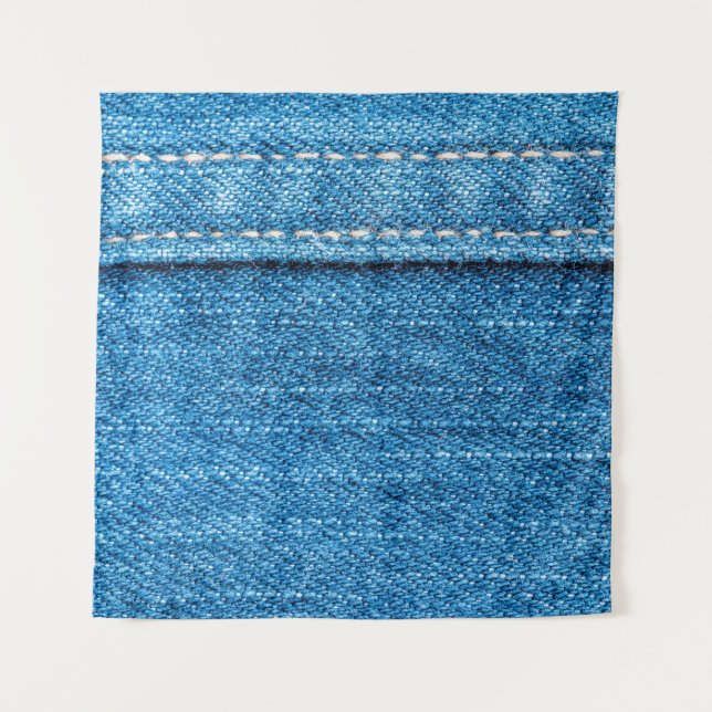 Tapete De Parede Fundo de textura de jeans azuis. (Frente)